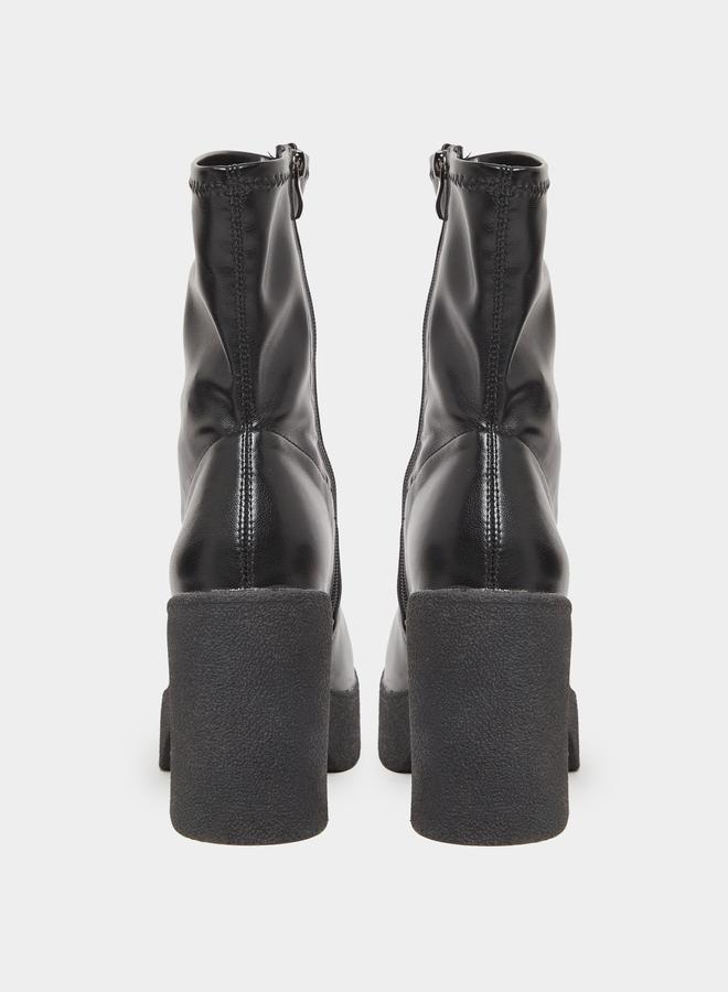 Styli Mid Calf Platform Heel Boots - Image 5